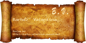 Barhó Valentina névjegykártya